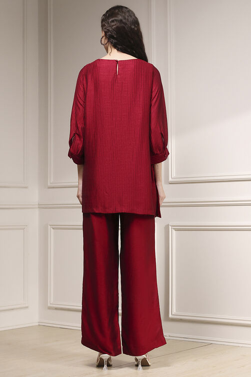 Blue Self-Designed Straight Kurta Set image number 4