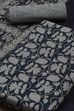 Indigo Cotton Screen Print Unstitched Suit Set image number 1