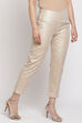 Beige And Gold Poly Cotton Pants image number 2