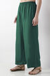 Blue Viscose Rayon Straight Palazzos image number 2
