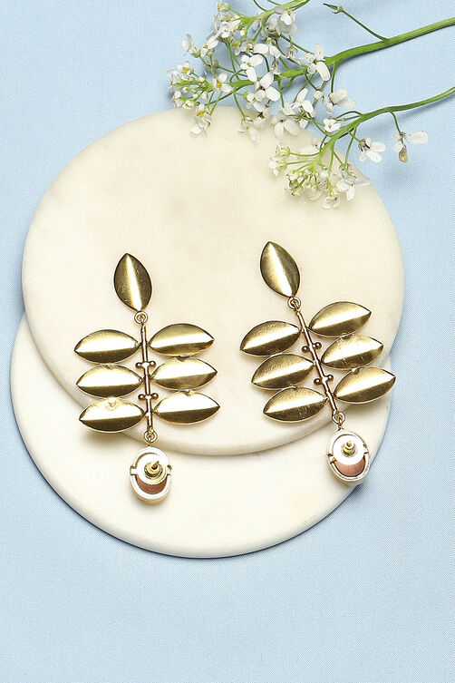 Gold Brass Earrings image number 2