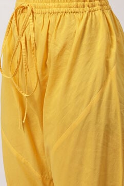 Rohit Bal Yellow Cotton Silk Straight Yarndyed Suit Set image number 3