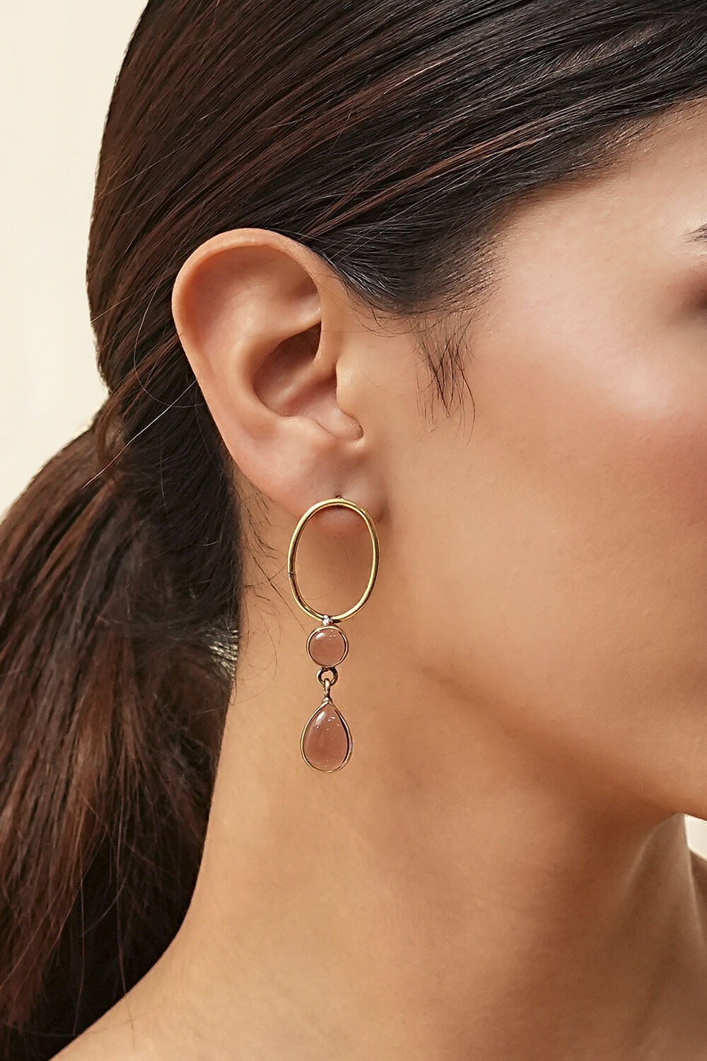 Light Pink Brass Danglers image number 1