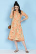 Peach Rayon A-line Printed Kurta Dress image number 2