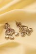 Pink Gold-Plated Brass Studded Drop Earrings image number 2