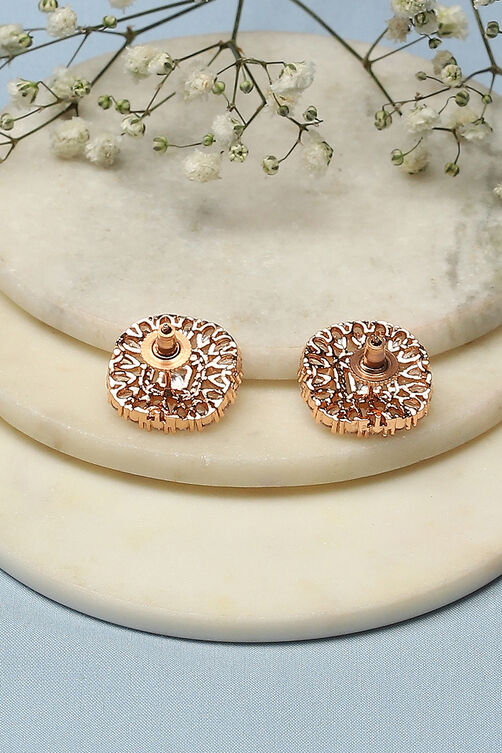 Rose Gold Brass Earrings image number 2