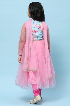 Pink Nylon Anarkali Suit Set image number 5