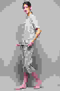 Off White & Blue Rayon Printed 2 Piece Sleepwear Set image number 3