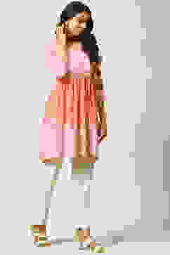 Pink LIVA Flared Kurta image number 3