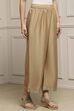 Gold Polyester Straight Palazzos image number 3
