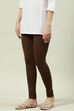 Camel Cotton Blend Solid Churidar image number 0