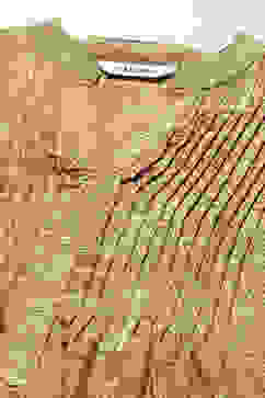 Beige Gathered Printed Straight Kurta image number 2