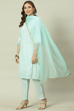 Soft Mint Relaxed Kurta Relaxed Pants Suit Set image number 5