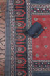 Blue Chanderi Printed Unstitched Suit Set image number 3