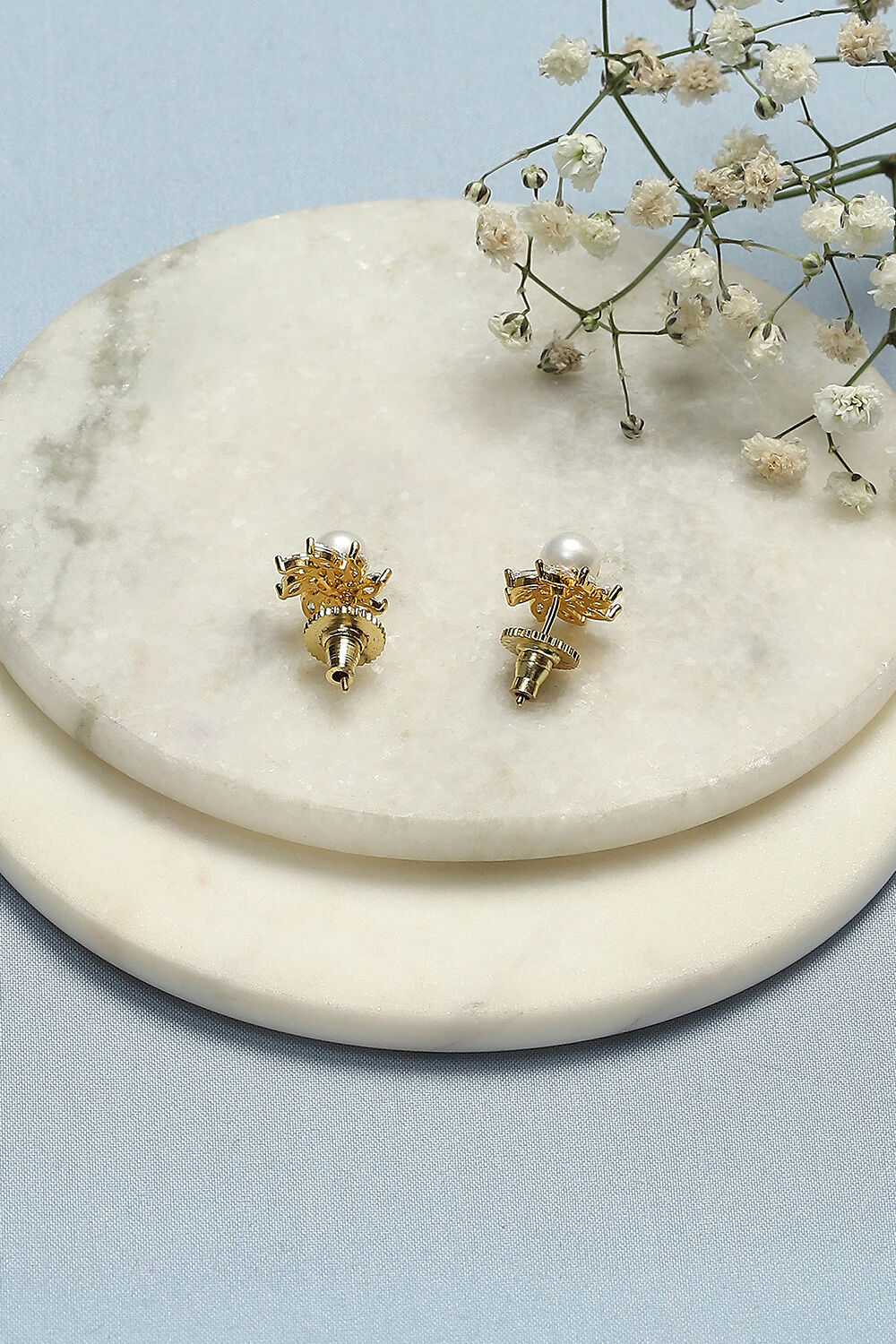 Gold Brass Earrings image number 2