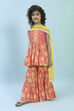 Pink Cotton Gathered Suit Set image number 3
