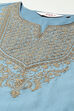 Mustard Poly Chanderi Straight Embroidery Kurta Palazzo Suit Set image number 1