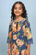 Blue Cotton Straight Printed Suit Set image number 1