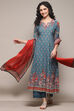 Red Cambric Kalidar Printed Kurta Palazzo Suit Set image number 0