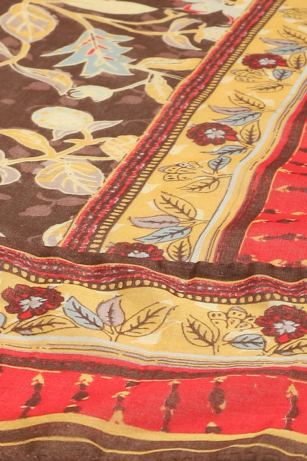 Beige Cotton Printed Anarkali Suit Set image number 3