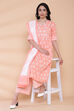 Peach Cotton Kalidar Kurta Palazzo Suit Set