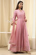 Powder Pink Viscose Front Open Suit Set image number 4