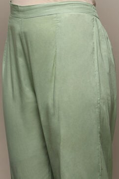 Blue Green Cotton Blend Unstitched Suit set image number 3