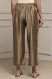 Antique Gold Polyester Straight Palazzos image number 5