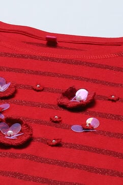 Red Cotton T-Shirt image number 1