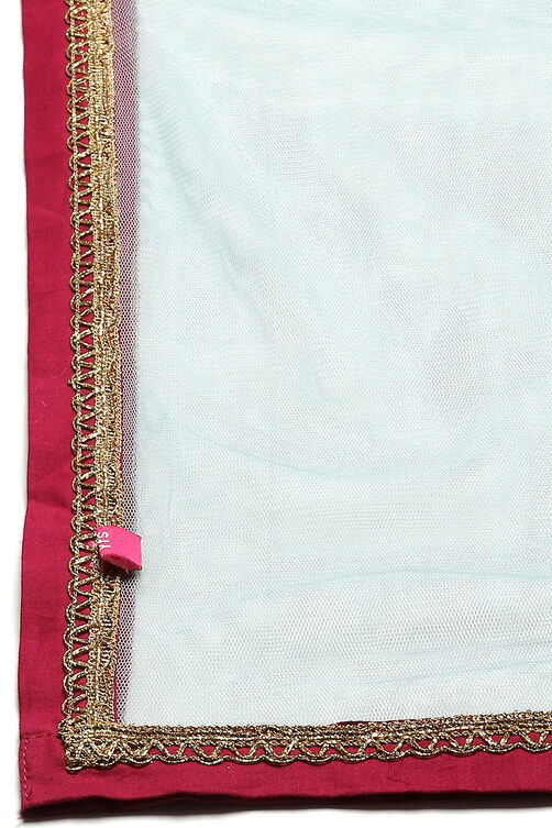 Maroon & Teal Viscose Straight Kurta Lehenga Suit Set image number 6