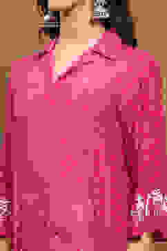 Pink Modal Bandhani Printed A-Line Suit Set image number 1