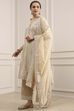 Beige Chanderi Straight Dyed Suit Set image number 3