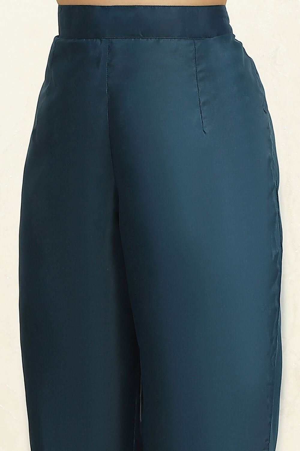 Beige Chanderi Printed Unstitched Suit Set image number 3