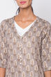 Grey Cotton Fusion Wear Dress image number 1