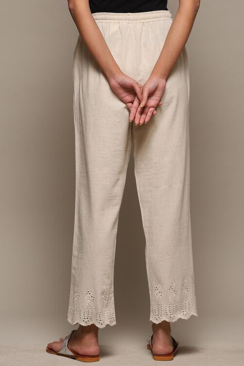 Black Cotton Blend Narrow Pant image number 4