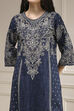 Blue Pure Cotton Printed Straight Suit Set image number 1