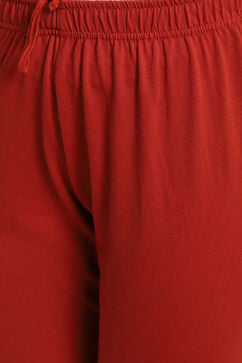 Red Cotton Asymmetric Kurta Churidar Suit Set image number 5