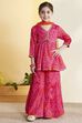Pink Printed Peplum Viscose Rayon Kurta Set image number 6