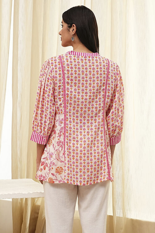 Pink Straight Short Kurta image number 3