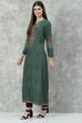 Green LIVA Straight Printed Kurta image number 2