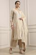 Beige Chanderi Straight Dyed Suit Set image number 5