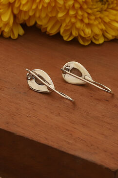 White 925 Sterling Silver Earrings image number 2