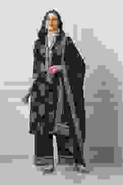 Black Cotton Straight Kurta Palazzo Suit Set image number 6