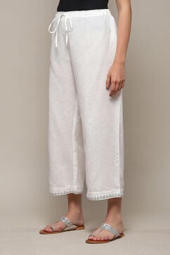 White LIVA Solid Pant image number 2