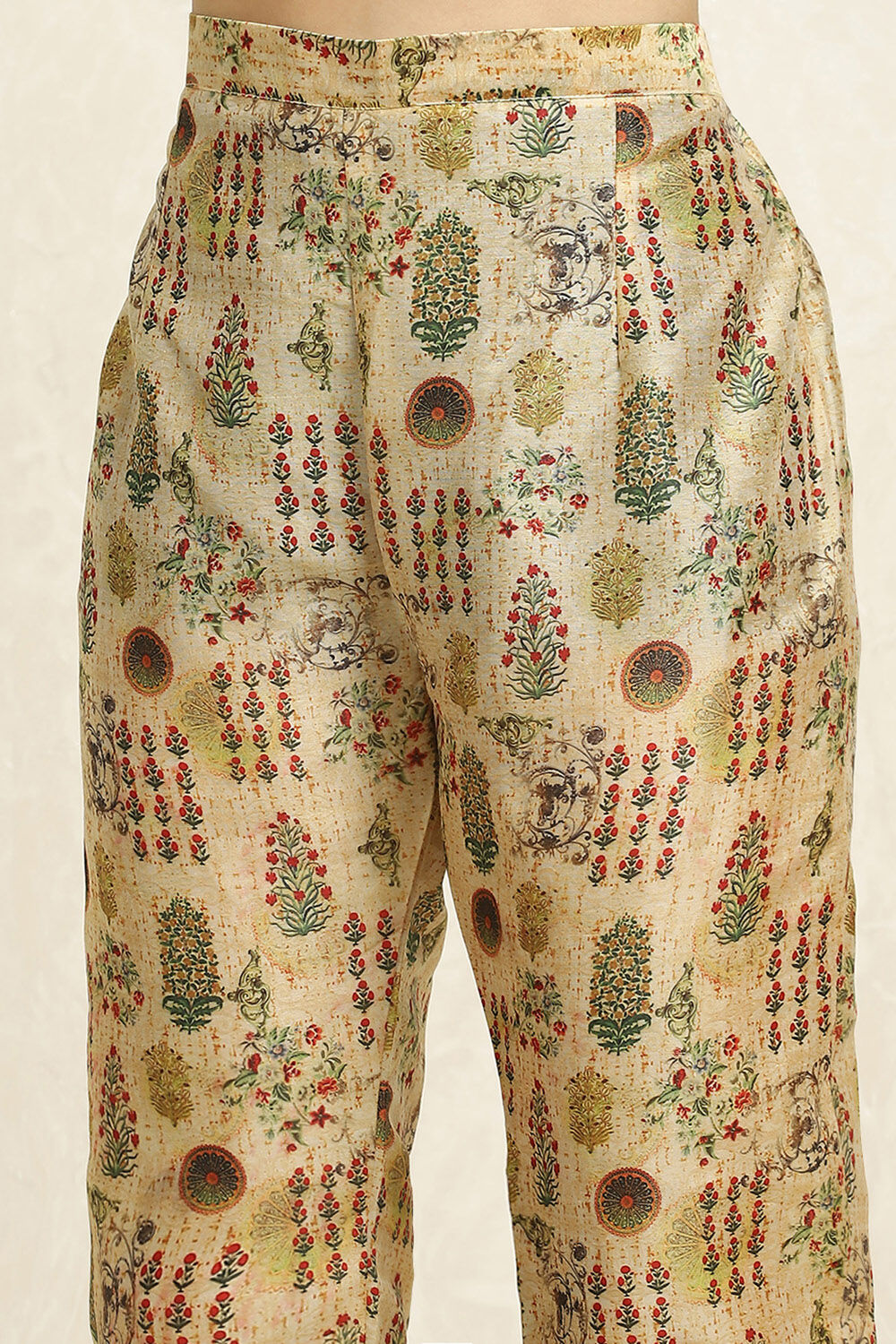 Maroon Cotton Handloom Unstitched Suit Set image number 3