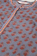 Orange Cotton Straight Printed Kurta image number 1