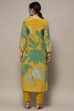 Yellow Crepe Unstitched Suit set image number 6