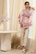Off-White and Pink Modal Blend Straight Short Kurta image number 0