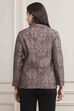 Grey Poly Viscose Straight Printed Jacket image number 3