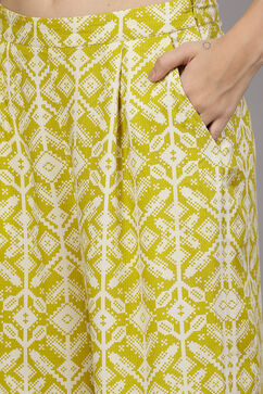 Lime Yellow Rayon Straight Kurta Set image number 2